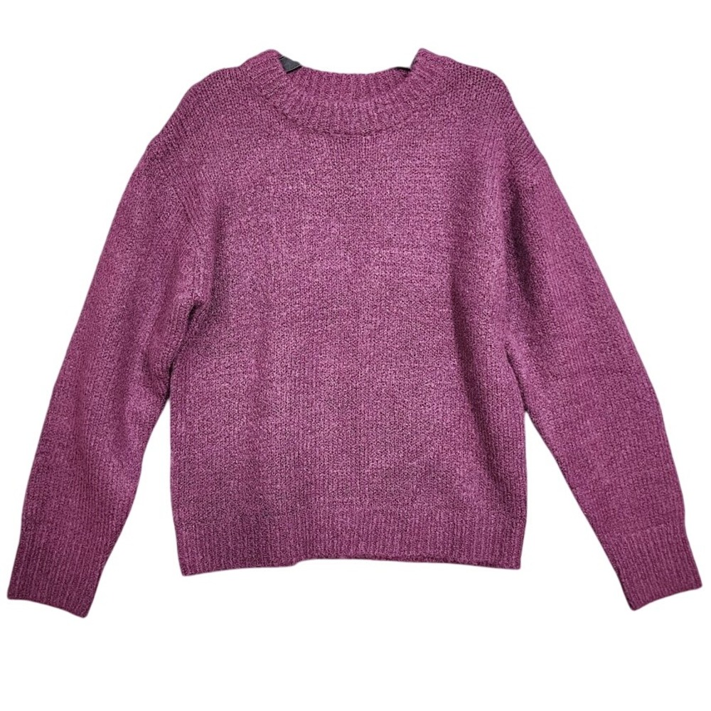 Zenana‎ Sweater Medium Oversized Purple Cozy Knit Pullover Thick Chunky Sweater